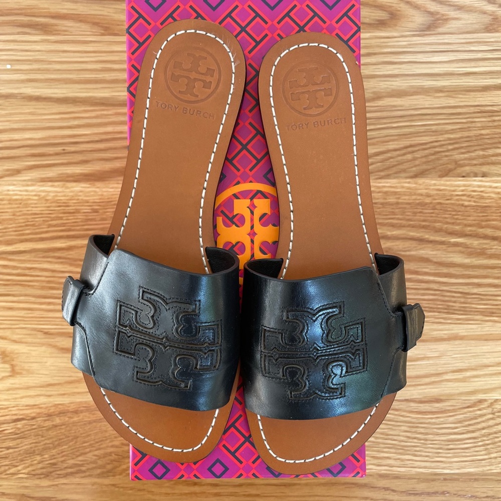 Tory Burch Melinda Slide Sandals Veg Leather